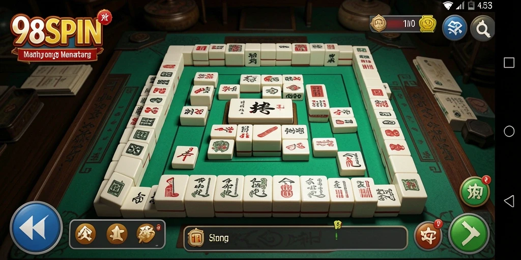 Tampilan gameplay Mahjong di 98SPIN yang seru dan menantang.