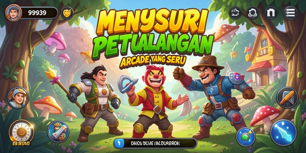 Menampilkan gameplay seru dalam petualangan Arcade.