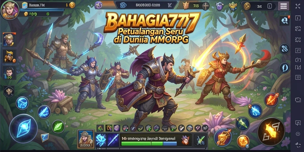 Tangkapan layar dari gameplay BAHAGIA777 menunjukkan aksi seru dan dunia yang luas.