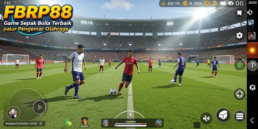 Tampilan gameplay FBRP88 yang penuh aksi sepak bola.