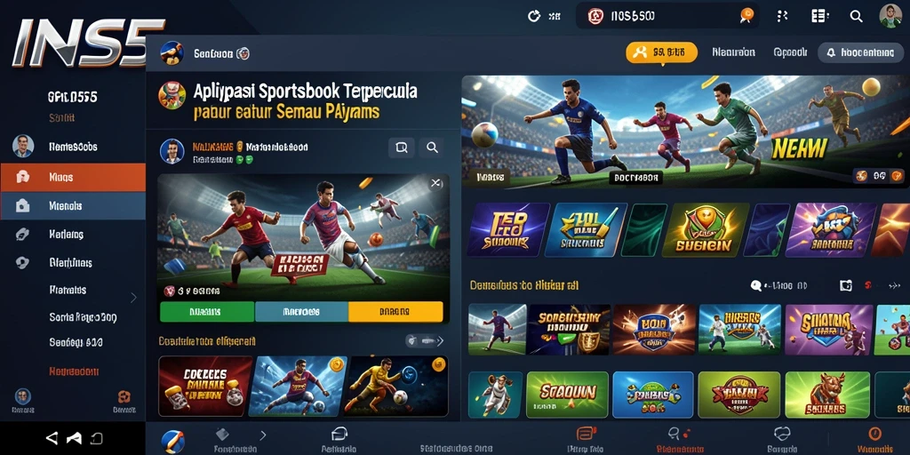 Screenshot INS55 menampilkan antarmuka taruhan olahraga yang menarik.