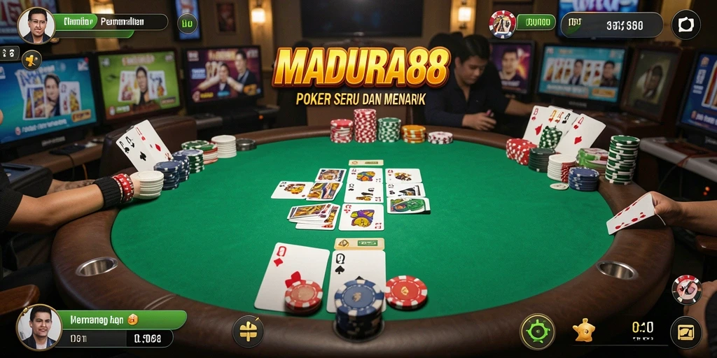 Tampilan gameplay Poker yang menarik di MADURA88.