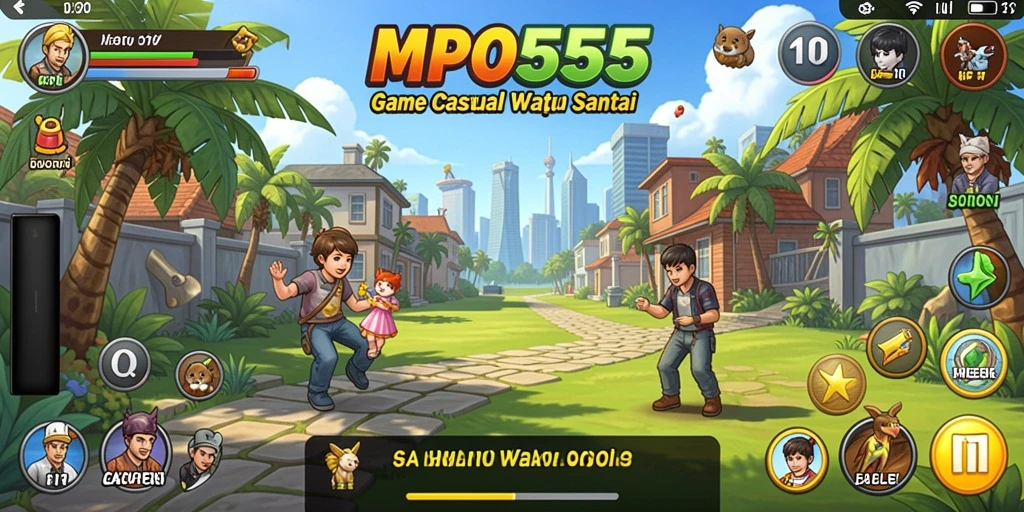 Screenshot MPO555 menampilkan aksi permainan yang ceria dan penuh warna.