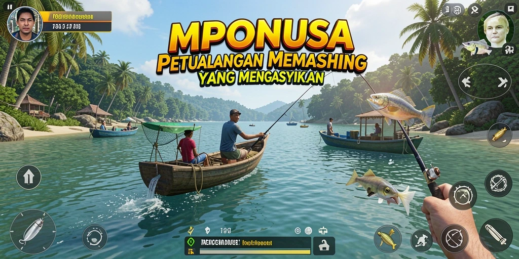 Tampilan menarik gameplay memancing di MPONUSA