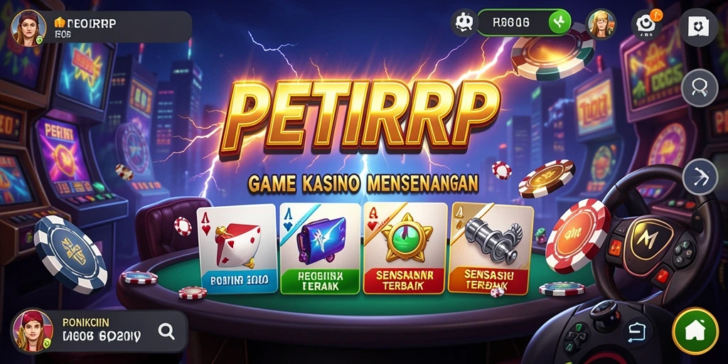 Screenshot PETIRRP menunjukkan gameplay kasino yang menegangkan.
