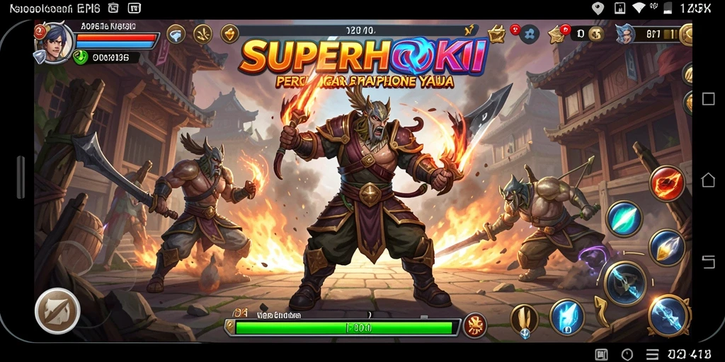 Tangkapan layar dari gameplay seru SUPERHOKI dengan pertarungan epik.