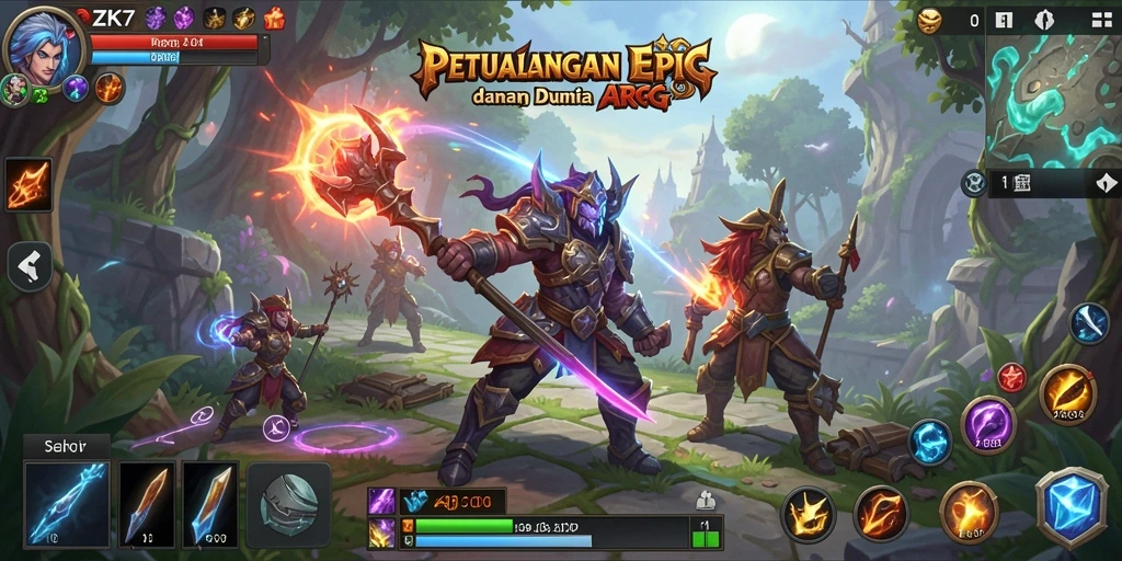 Tangkapan layar gameplay ZK7 menampilkan aksi seru dalam dunia ARPG.